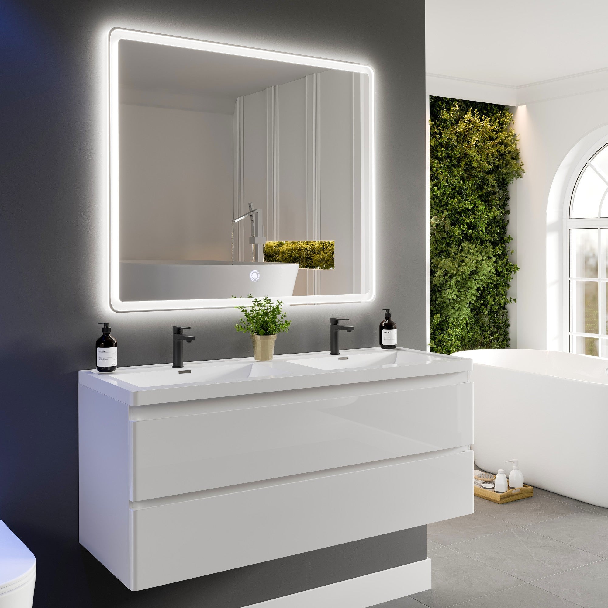 Eviva Velari 36" x 42" Rectangular Frameless Mirror