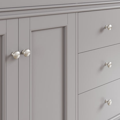 Elite Stamford 60 in. Gray Double Sink Bath Vanity with Carrara Quartz Top and Undermount Porcelain Sinks