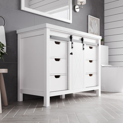 Dallas 42 in. White Single Sink Bath Vanity with Quartz Top and Undermount Porcelain Sink