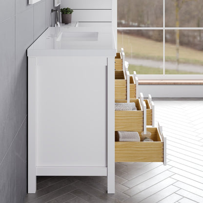 Dallas 42 in. White Single Sink Bath Vanity with Quartz Top and Undermount Porcelain Sink
