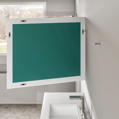 Eviva Sun 36" x 30" Rectangular Matte White Wooden Framed Mirror