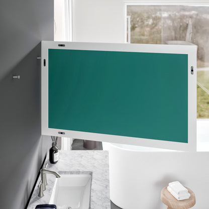 Eviva Sun 48" x 30" Rectangular Matte White Wooden Framed Mirror