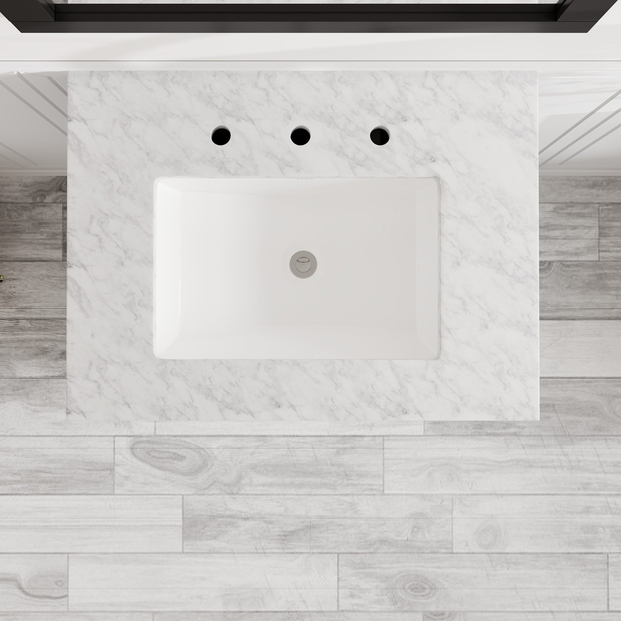 Acclaim 24 in. Espresso Single Sink Bath Vanity with Carrara Marble Top and Undermount Porcelain Sink