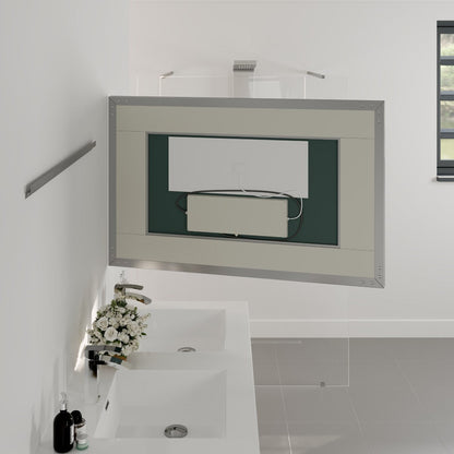 Eviva Illuminate 42" x 30" Rectangular Chrome Aluminum Framed Mirror