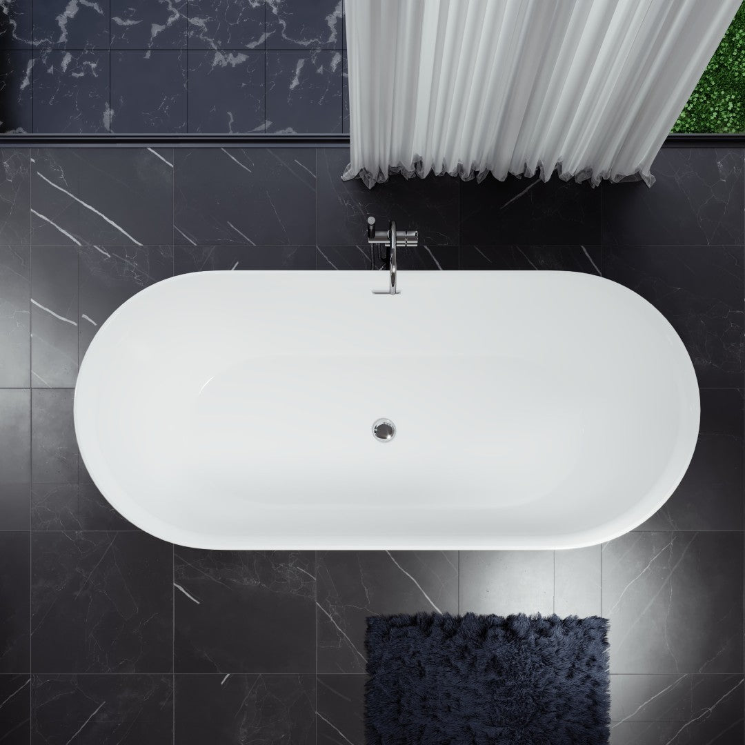 Eviva Rejoice 60" Glossy White Acrylic Freestanding Bathtub