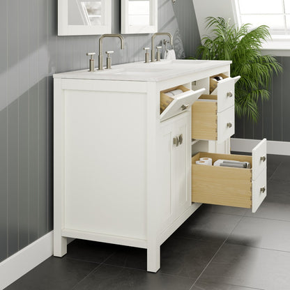 Artemis 72 in. White Double Sink  Bath Vanity with Engineered Top and Undermount Porcelain Sinks