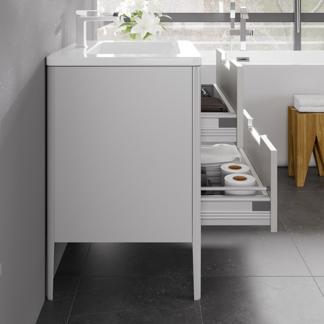 Jasmine 32 in. White Single Sink Bath Vanity with Acrylic Top and Integrated Sink