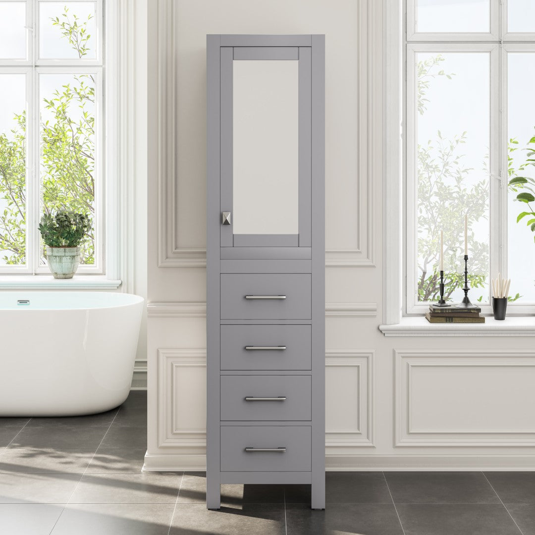 Eviva Aberdeen 18 in. W x 20 in. D Gray Freestanding Linen Cabinet