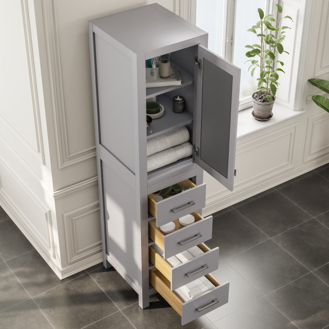 Eviva Aberdeen 18 in. W x 20 in. D Gray Freestanding Linen Cabinet