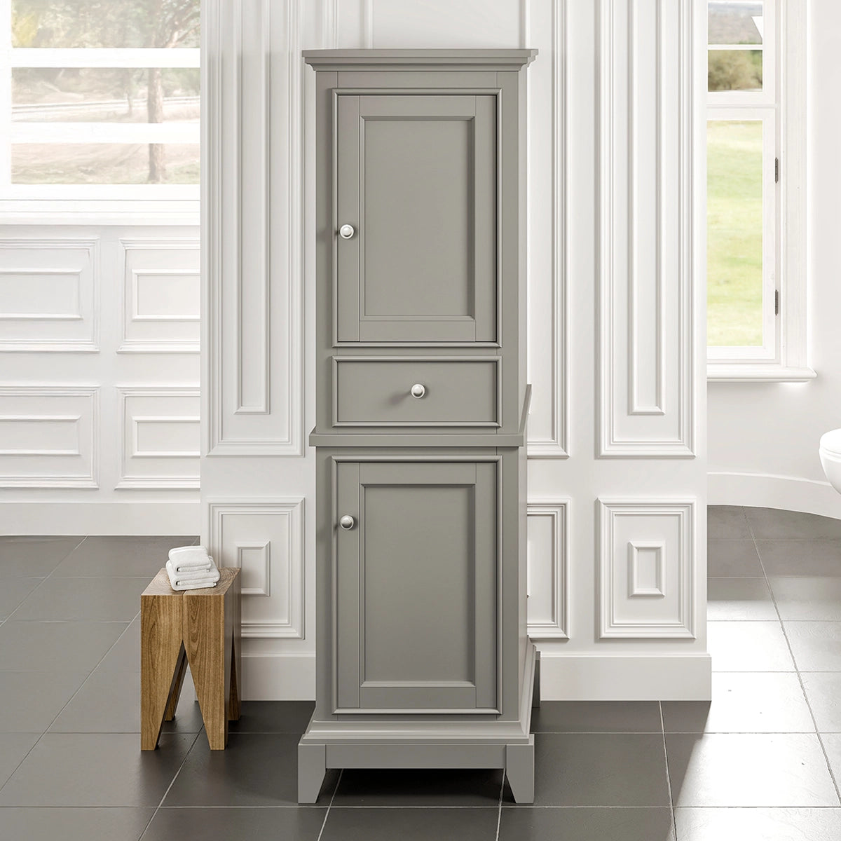 Eviva Elite Stamford Linen Cabinet (Gray) (24")