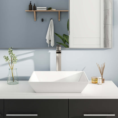 Eviva Lulu Single-Handle Waterfall-Opened Single-Hole Bathroom Vessel-Sink Faucet in Brushed Nickel