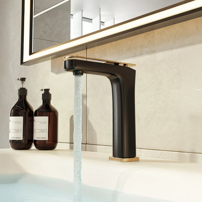 Rose Single Handle Matte Black/Rose Gold Faucet