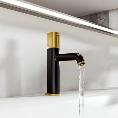 Swan Single Handle Matte Black/Gold Faucet