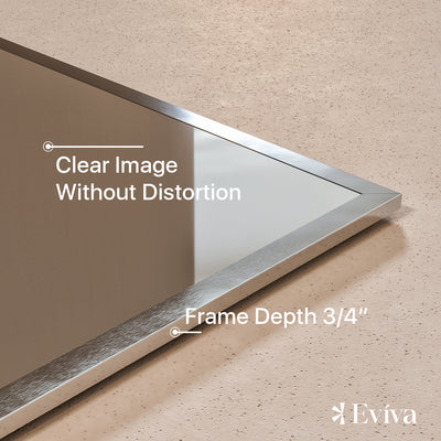 Eviva Sax 24"W x 30"H Rectangular Mirror with Chrome Aluminum Frame