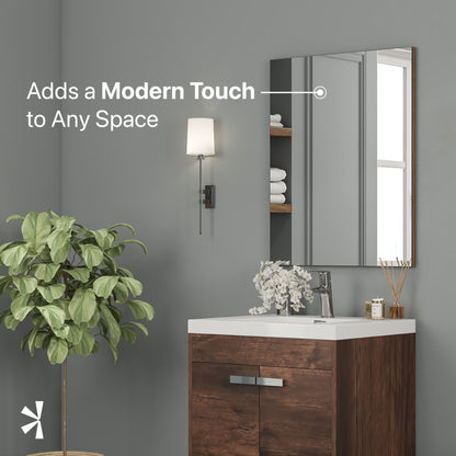 Eviva Sax 24" x 30" Rectangular Rosewood Metal Framed Mirror