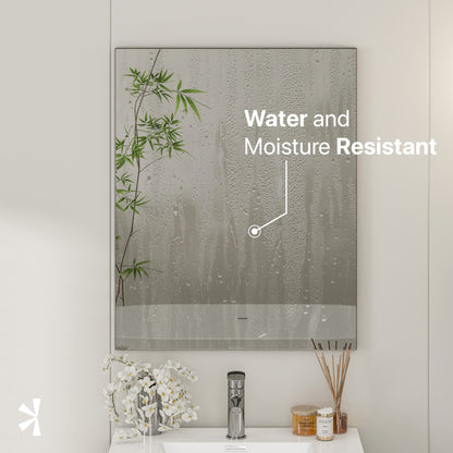 Eviva Sax 24" x 30" Rectangular Rosewood Metal Framed Mirror