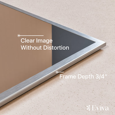 Eviva Sax 30"W x 30"H Square Mirror with Brushed Nickel Aluminum Frame