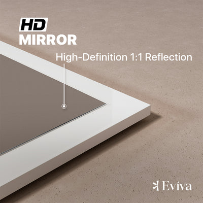 Eviva Sun 48"W x 30"H Rectangular Mirror with White Wooden Frame