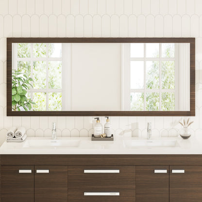 Eviva Sun 72" x 32" Rectangular Gray Oak Wooden Framed Mirror