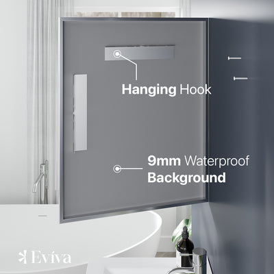 Eviva Sax 24"W x 30"H Rectangular Mirror with Brushed Nickel Aluminum Frame