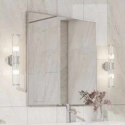 Eviva Vista 30" x 30" Square Brushed Nickel Metal Framed Mirror