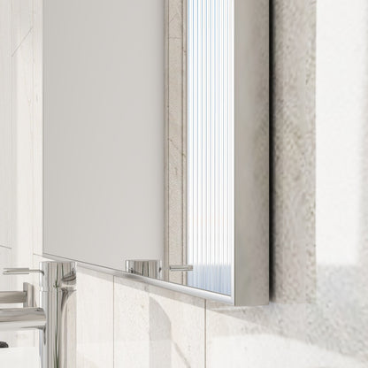 Eviva Vista 30" x 30" Square Brushed Nickel Metal Framed Mirror