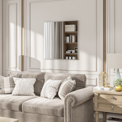 Eviva Vista 30" x 30" Square Brushed Nickel Metal Framed Mirror
