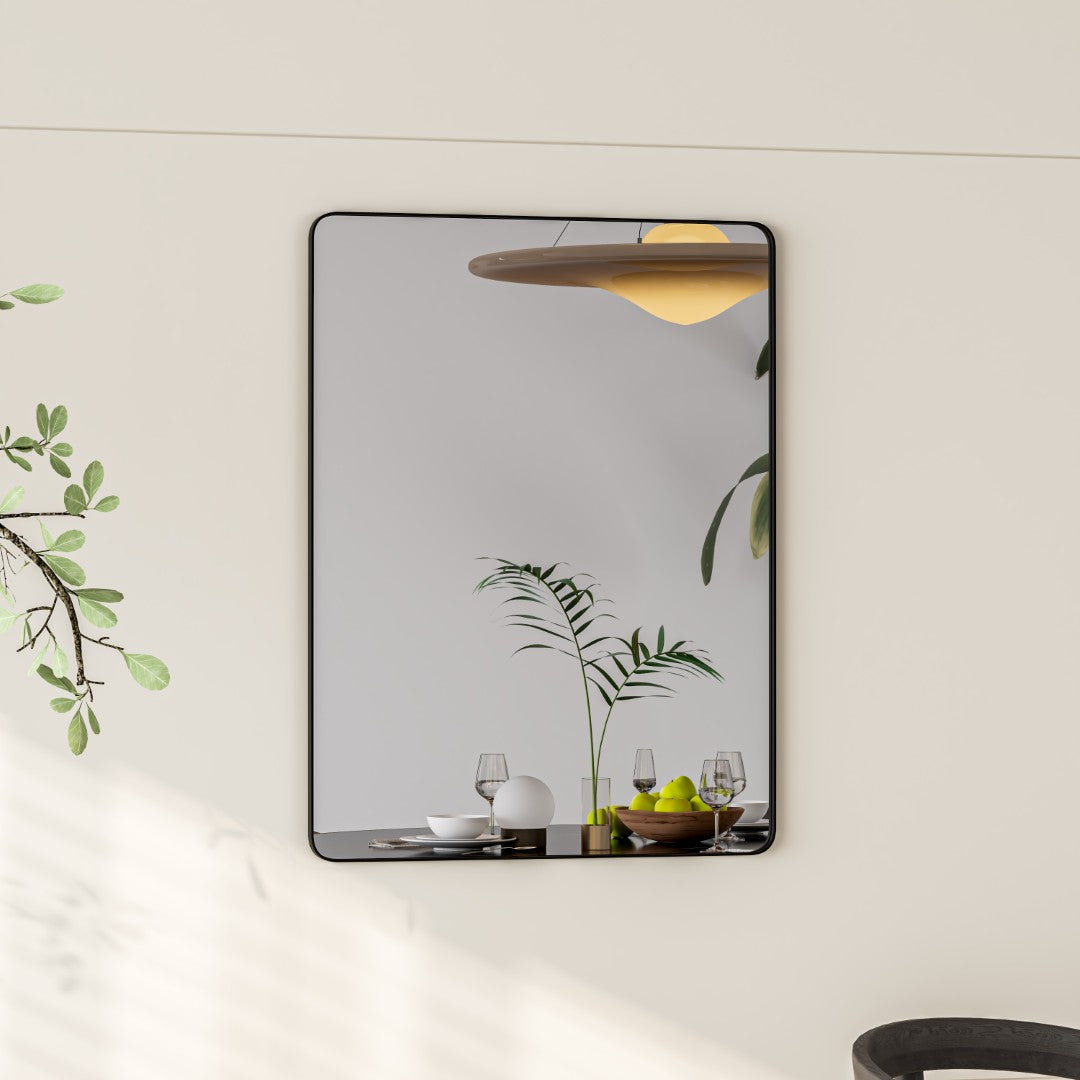 Eviva Harmony 30" x 40" Rectangular Black Metal Framed Mirror