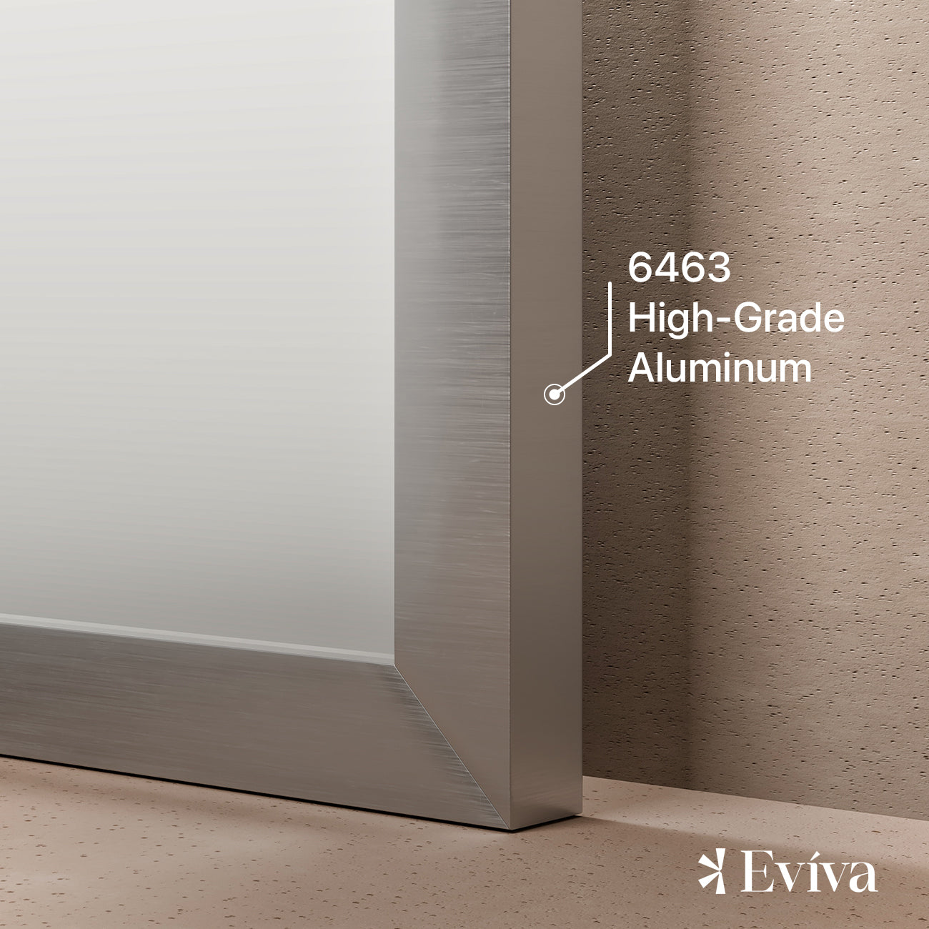 Eviva Sax 36"W x 30"H Rectangular Mirror with Brushed Nickel Aluminum Frame