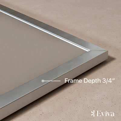 Eviva Sax 36"W x 30"H Rectangular Mirror with Brushed Nickel Aluminum Frame