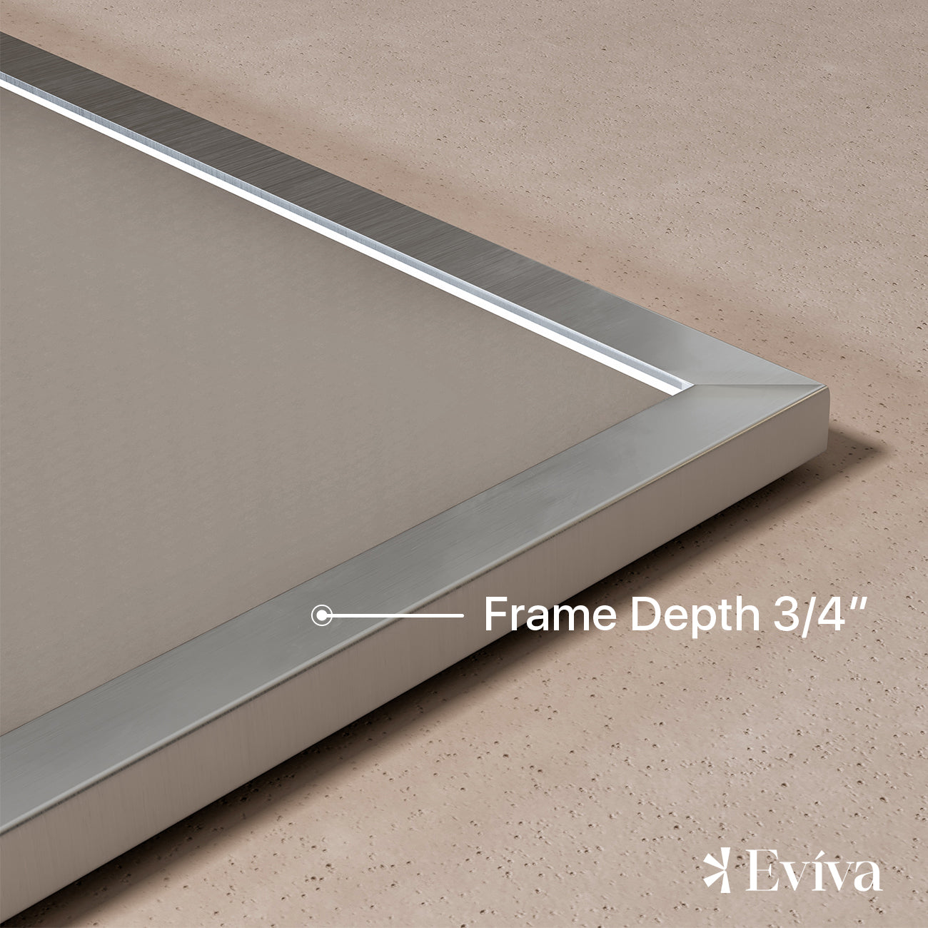 Eviva Sax 60"W x 30"H Rectangular Mirror with Brushed Nickel Aluminum Frame