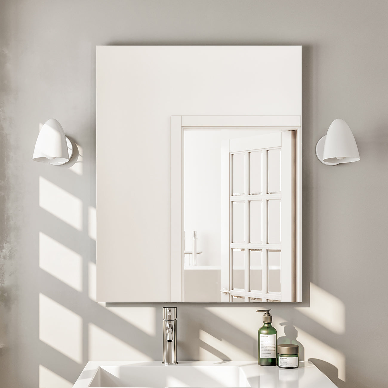 Eviva Sleek 24"W x 30"H Rectangular Frameless Mirror