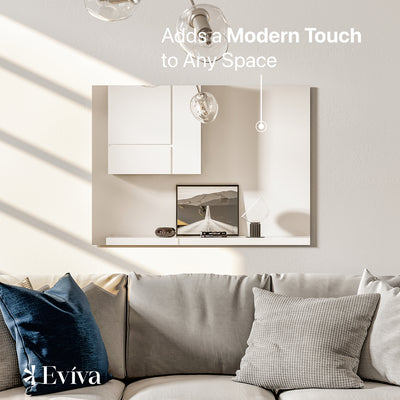 Eviva Sleek 24"W x 30"H Rectangular Frameless Mirror