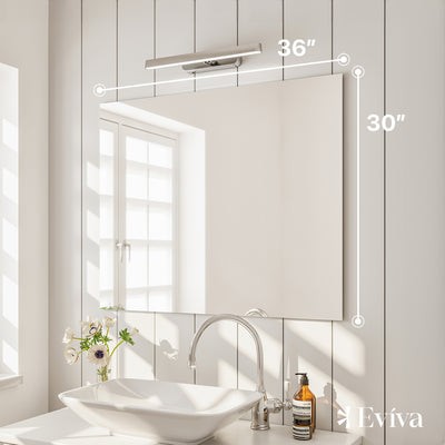 Eviva Sleek 36"W x 30"H Rectangular Frameless Mirror