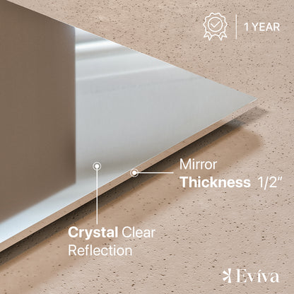 Eviva Sleek 42" x 30" Rectangular Frameless Mirror