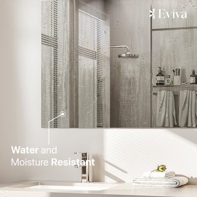 Eviva Sleek 55"W x 30"H Rectangular Frameless Mirror