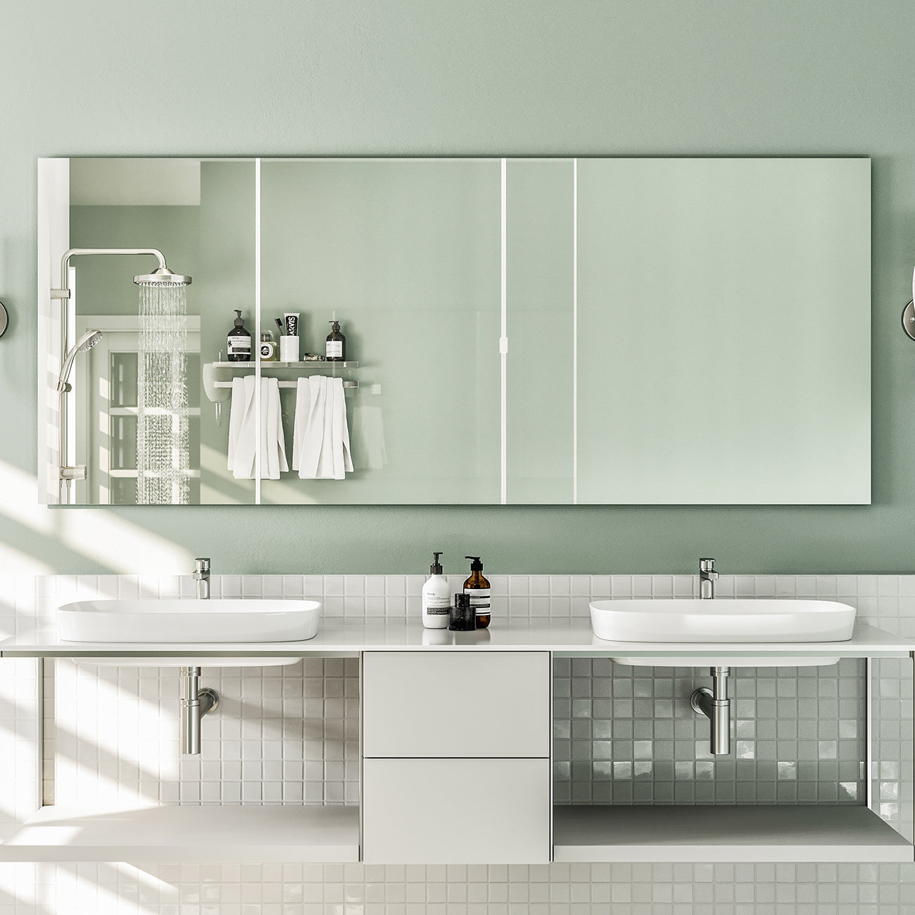 Eviva Sleek 60"W x 30"H Rectangular Frameless Mirror