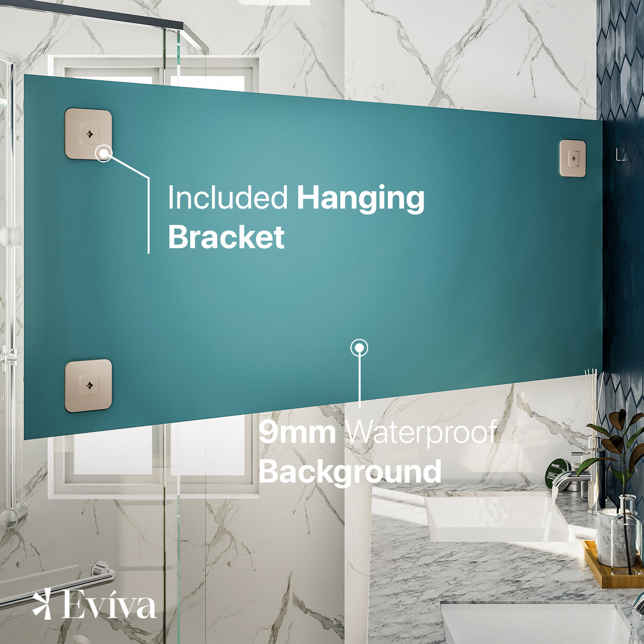 Eviva Sleek 60"W x 30"H Rectangular Frameless Mirror