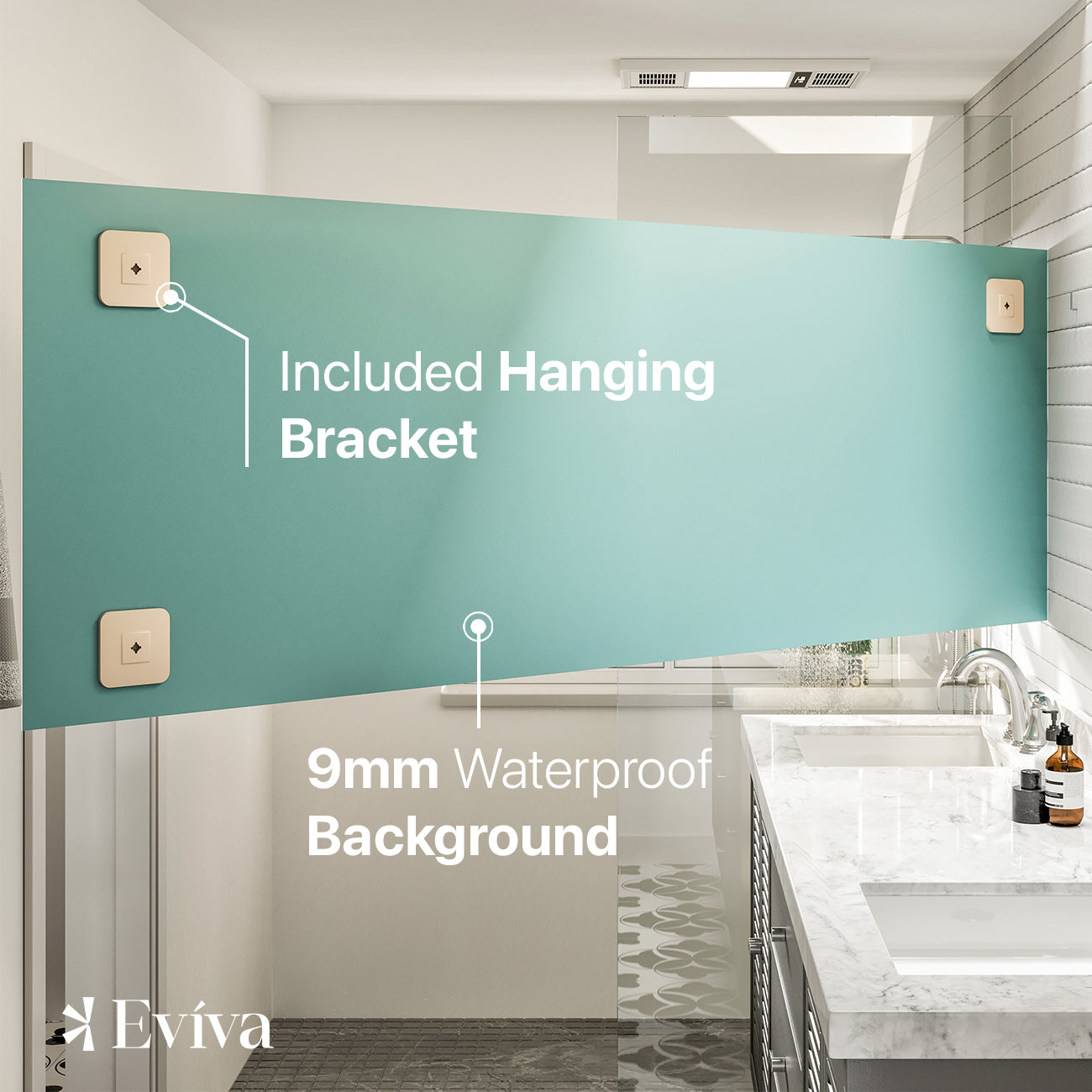 Eviva Sleek 72"W x 30"H Rectangular Frameless Mirror