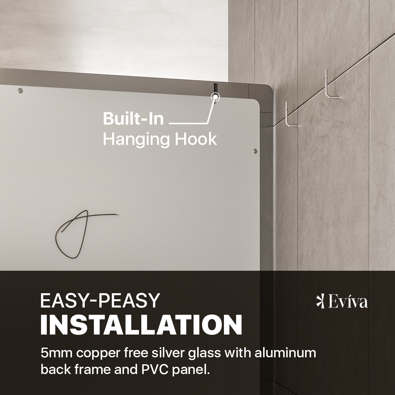 Eviva Glow 40"W x 32"H Rectangular Frameless LED Mirror