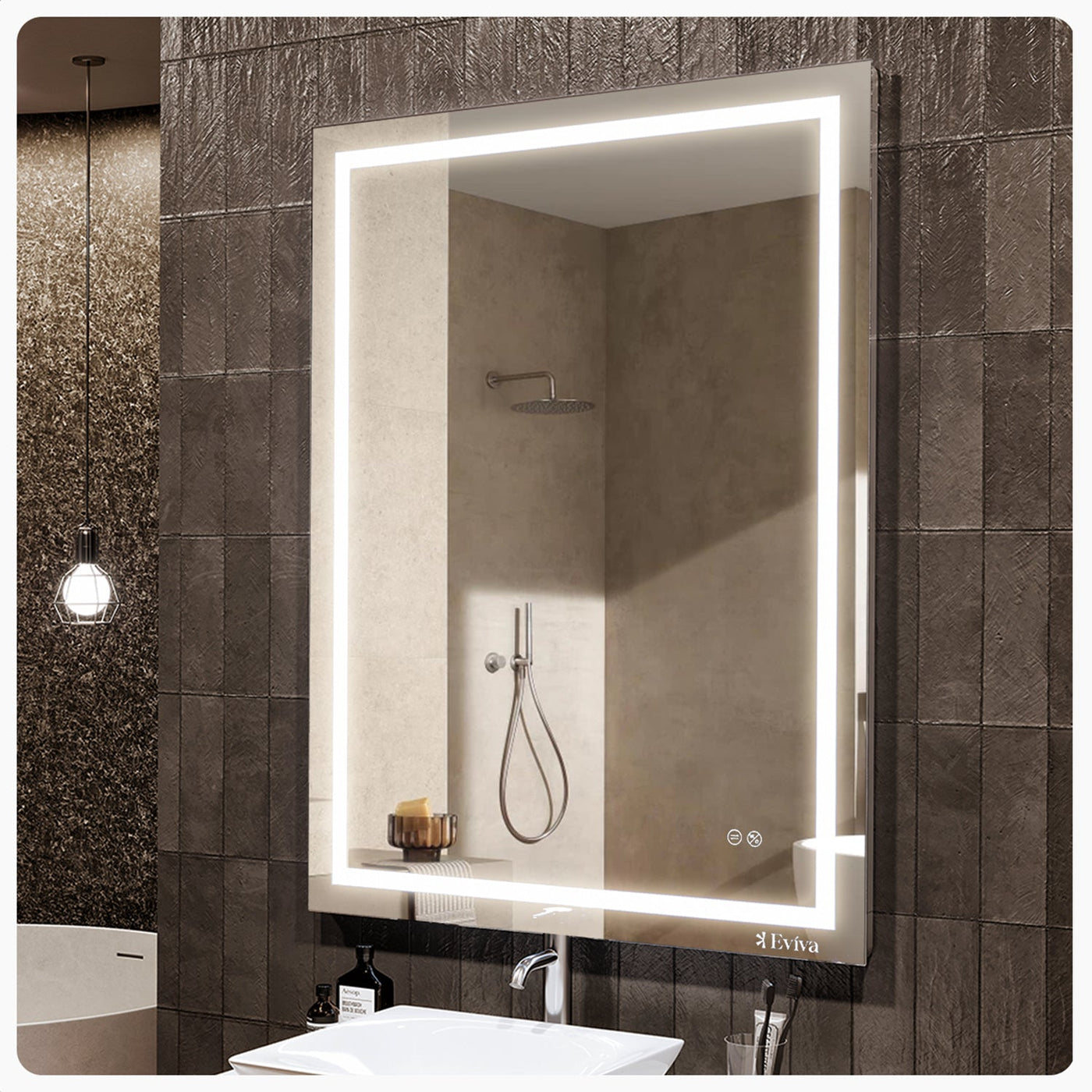 Eviva Glow 48"W x 36"H Rectangular Frameless LED Mirror