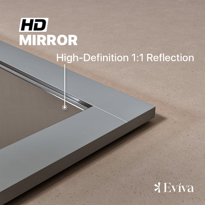 Eviva Aberdeen 36"W x 30"H Rectangular Mirror with Gray Wooden Frame