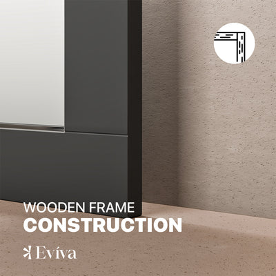 Eviva Aberdeen 48"W x 30"H Rectangular Mirror with Espresso Wooden Frame