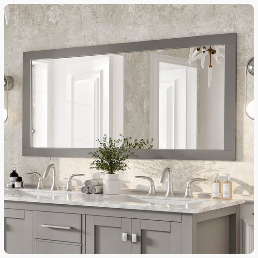 Eviva Aberdeen 72" Gray Framed Bathroom Wall Mirror
