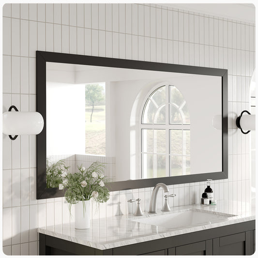 Eviva New York 60" Espresso Framed Bathroom Wall Mirror