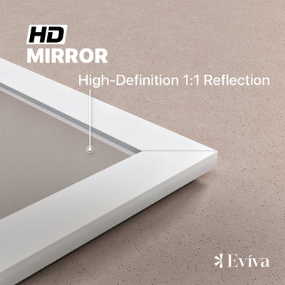 Eviva Acclaim 35"W x 30"H Rectangular Mirror with White Wooden Frame