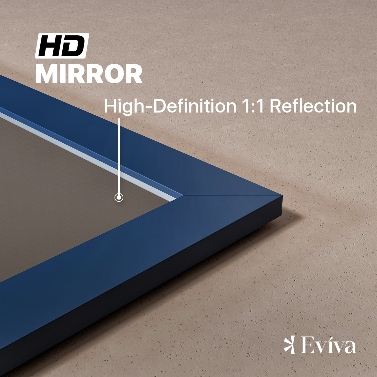 Eviva Acclaim 48"W x 30"H Rectangular Mirror with Blue Wooden Frame