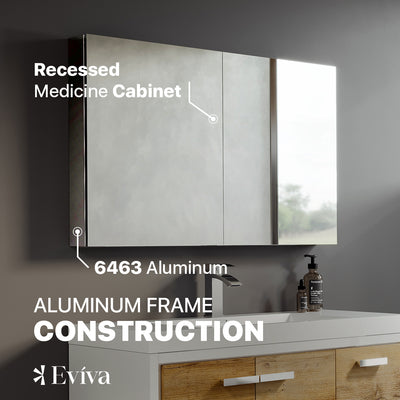 Eviva Lazy 40 inch Mirror Medicine Cabinet with No Light