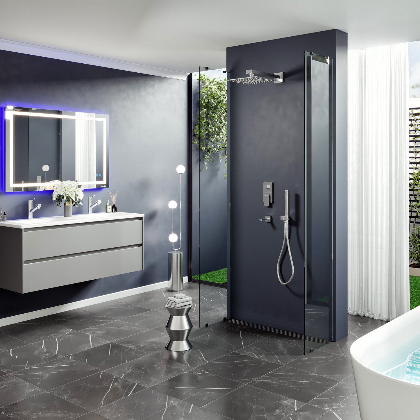 Eviva Beverly Shower and Tub Faucet Set in Chrome Finish