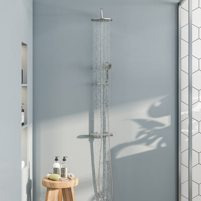 Eviva Bianca Chrome Thermostatic Round Shower Column